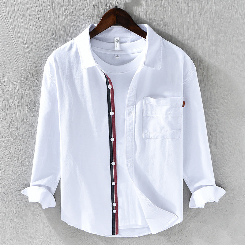 Herren Oxford Hemd Langarm Baumwolle Elegent