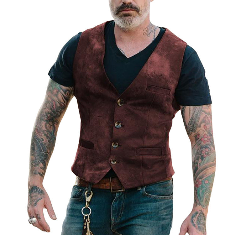 Herren Lederweste mit Riemen Modern Stil