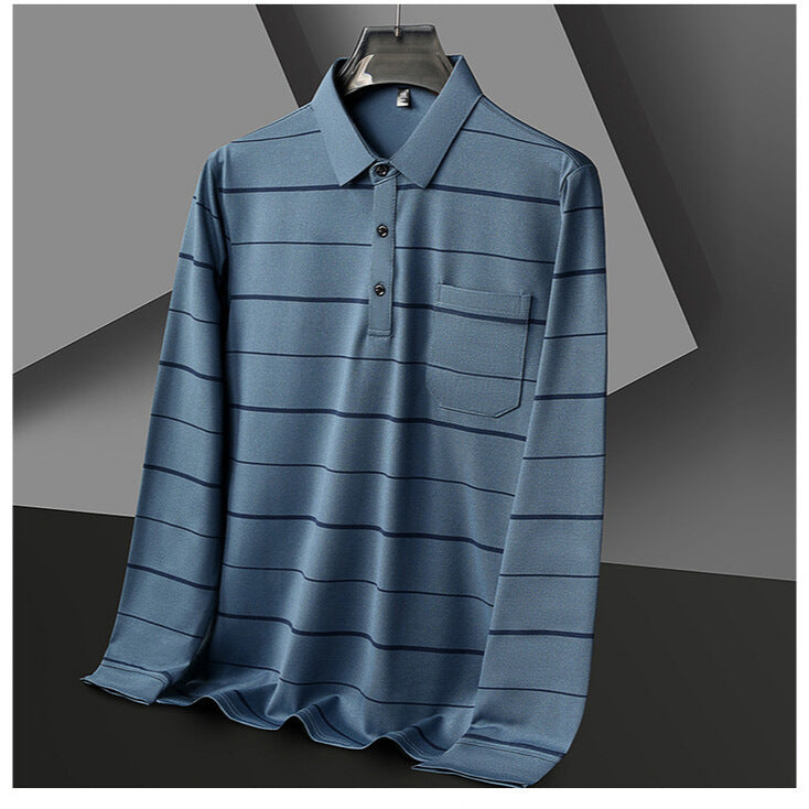 Herren Poloshirt Kurzarm Streifenmuster Elegant Modern