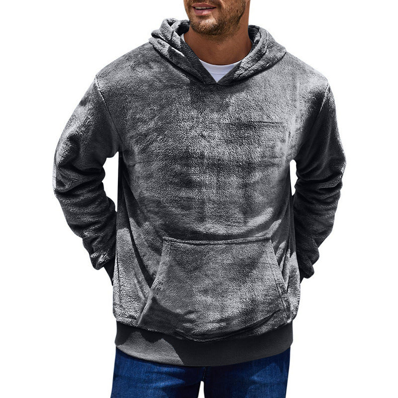 Herren Fleecepullover Kapuze Weich Warm mit Taschen