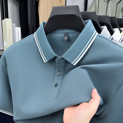 Herren Poloshirt Sportlich Modern Piqué-Stoff