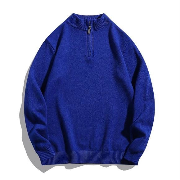 Herren Pullover Stehkragen Reißverschluss Modern Stilvoll