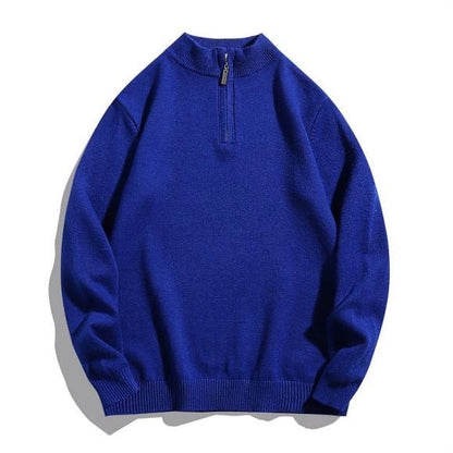 Herren Pullover Stehkragen Reißverschluss Modern Stilvoll