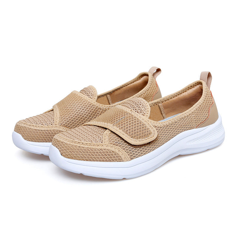 Damen Sneaker Atmungsaktiv Slip-On mit Klettverschluss