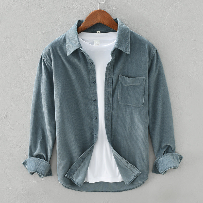 Herren Hemd Retro Cord Elegant Casual