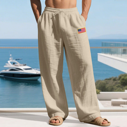 Herren Strandhose Mit Flaggenmotiv Elastisch Bequem
