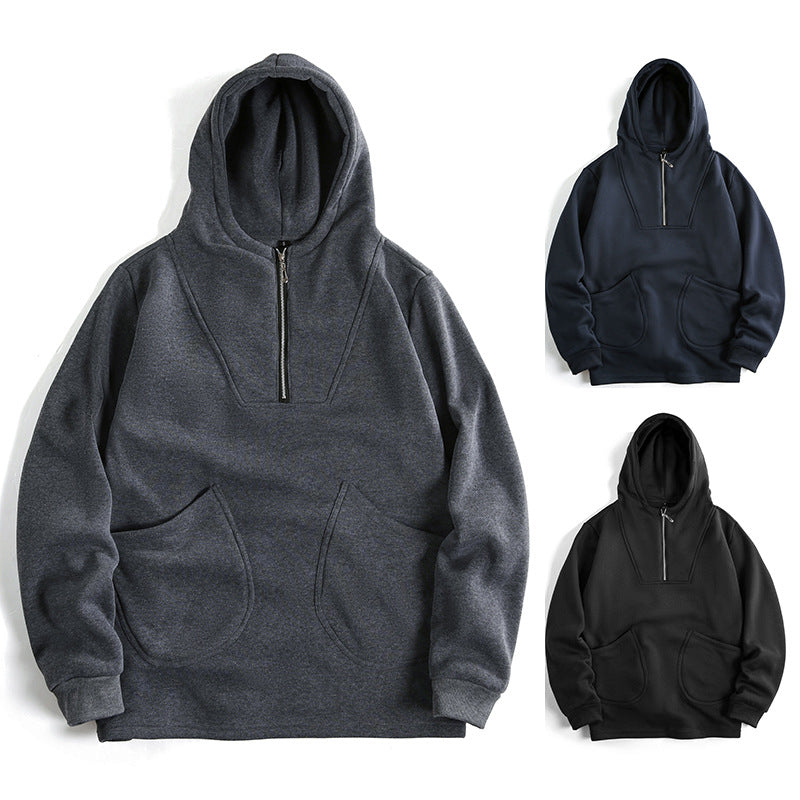Herren Kapuzenpullover Modern Komfortabel Reißverschluss - BerlinGlamour