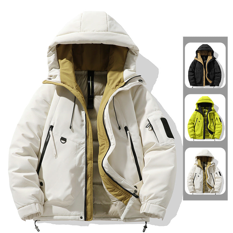 Herren Outdoorjacke Isoliert Wasserdicht mit Kapuze und Taschen - BerlinGlamour