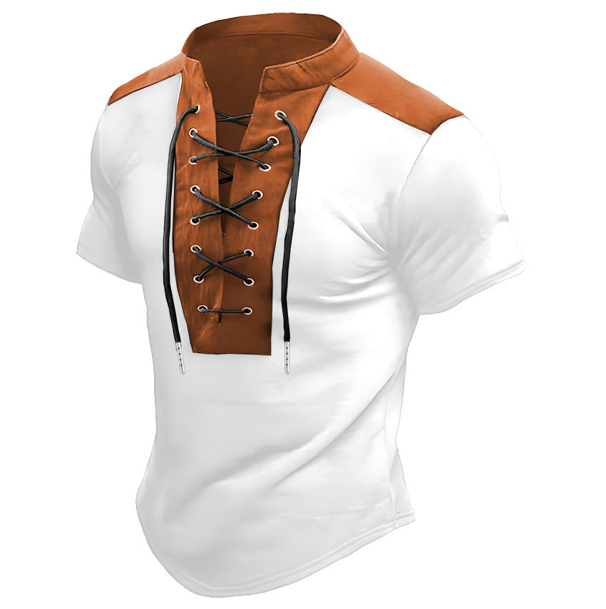 Herren T-Shirt Kurzarm Freizeit Oberteil Modern