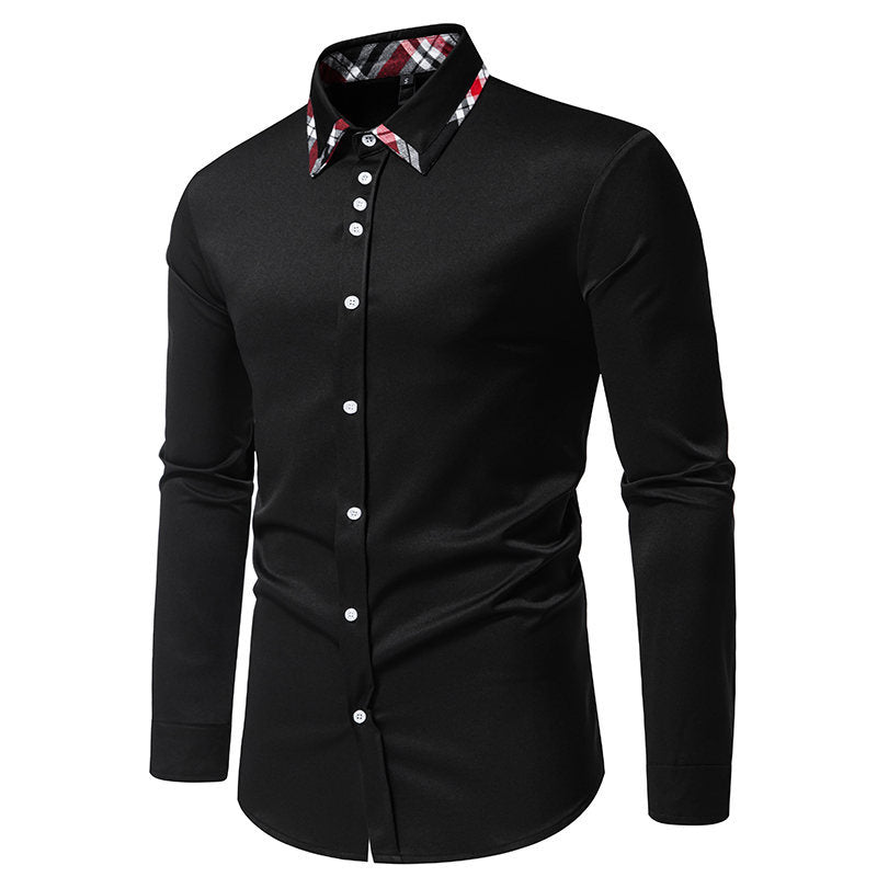 Herren Langarmhemd Elegantes Karo Hemd Modern