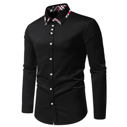 Herren Langarmhemd Elegantes Karo Hemd Modern