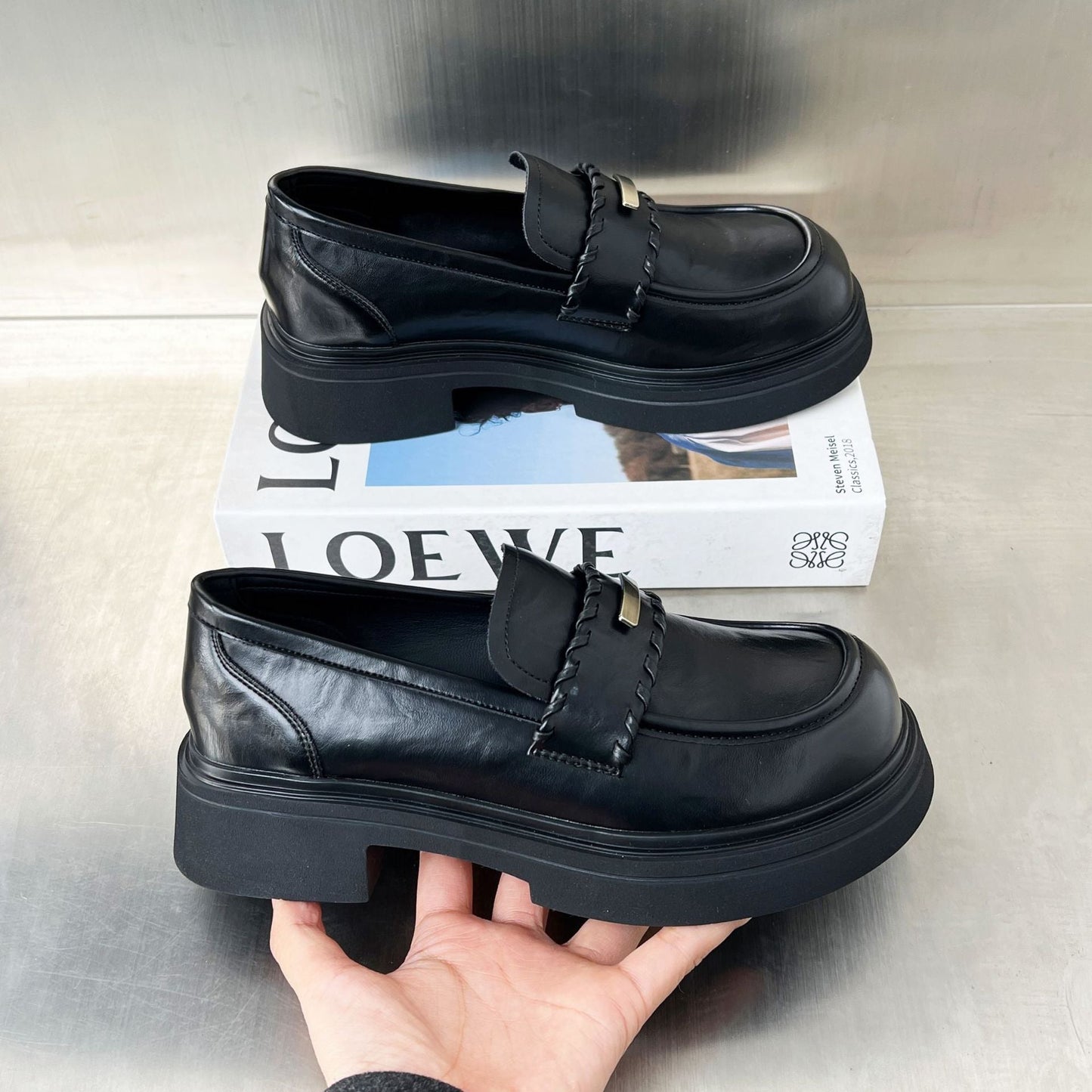 Damen Mokassins Hochhackig Dekorativ Riemen Schuhe - BerlinGlamour