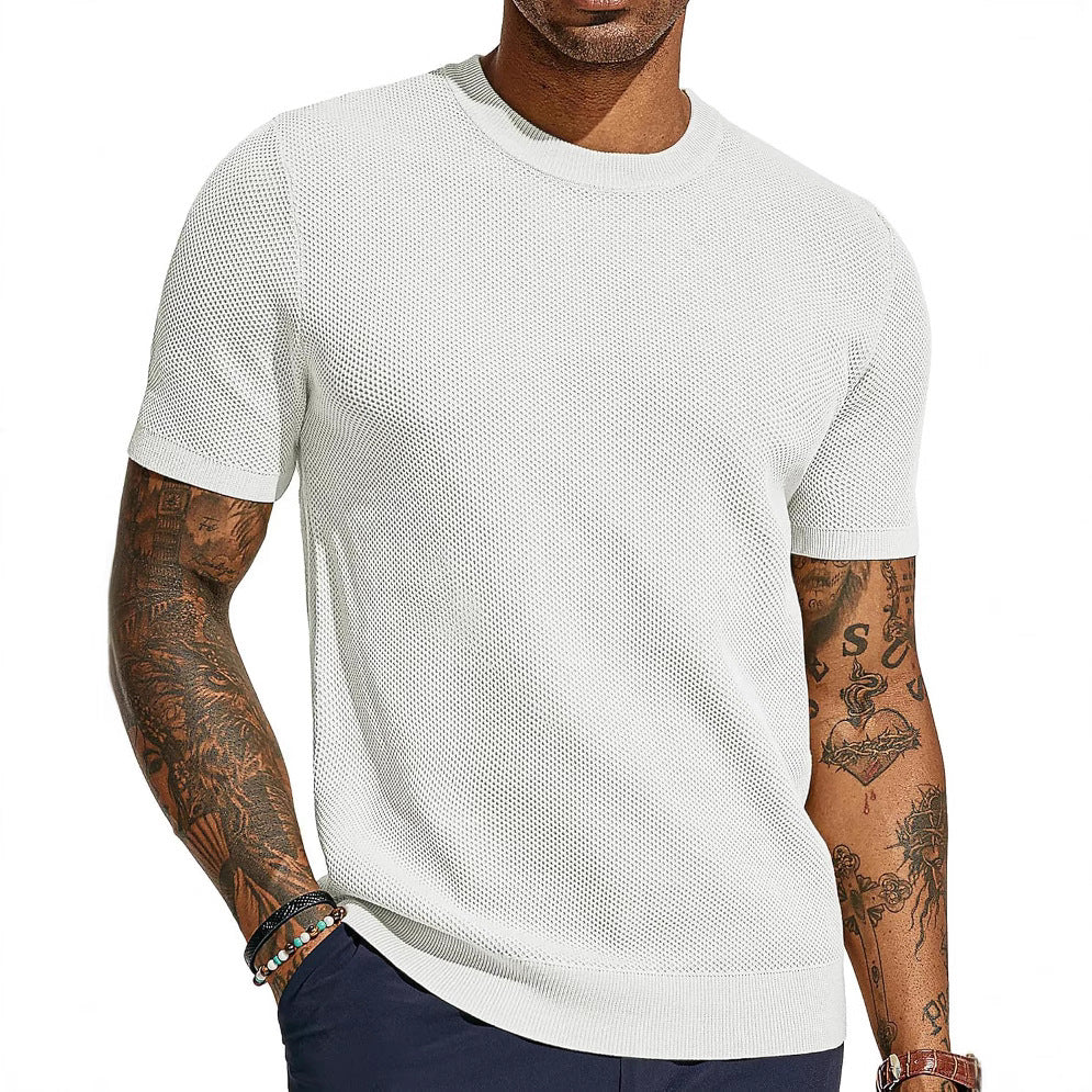 Herren T-Shirt Atmungsaktiv Netz-Top Sportlich