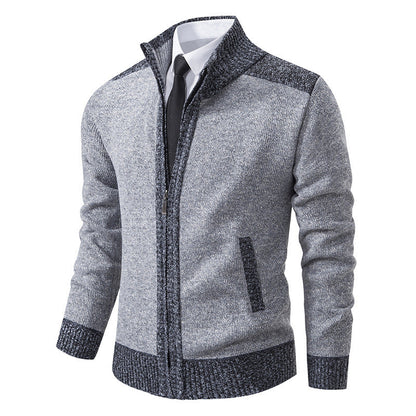 Herren Strickjacke Elegante Modern mit Reißverschluss