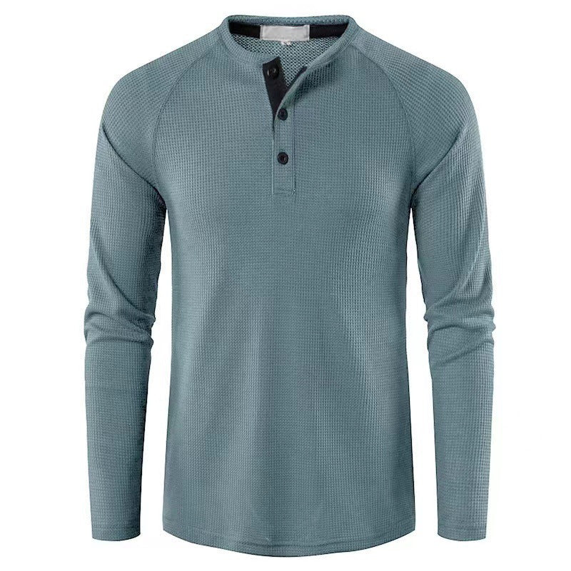 Herren Hemd Langarm Elegantes Design Stehkragen