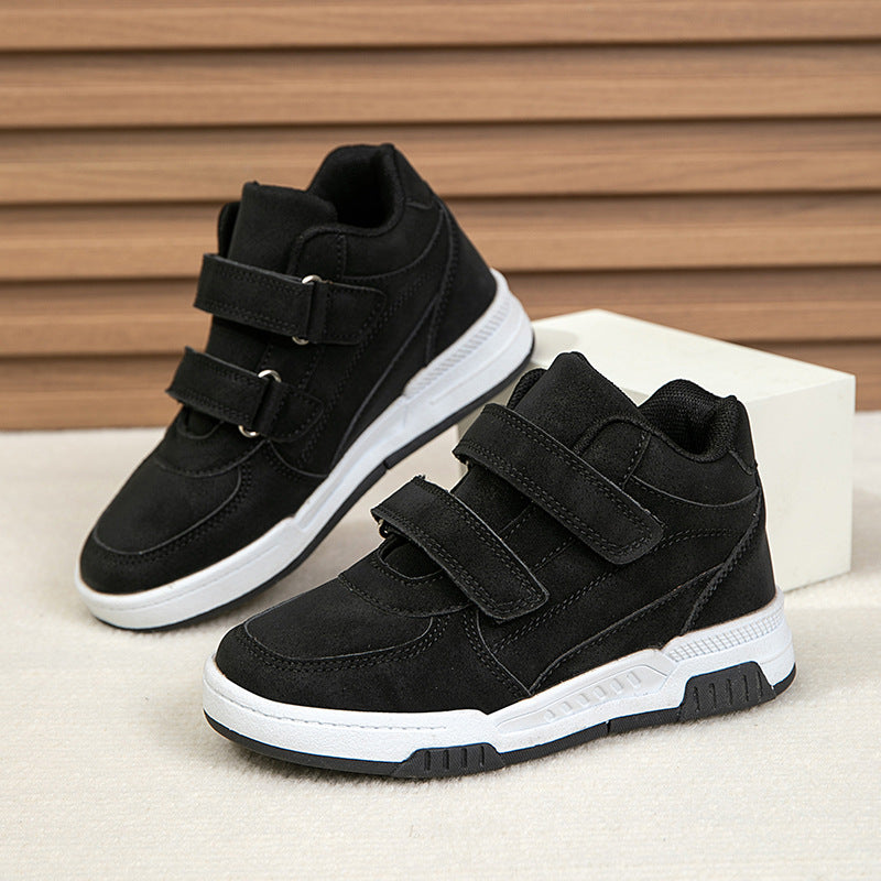 Damen Sneaker Sportlich High-Top Klettverschluss Schwarz