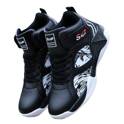 Damen Basketball-Sneaker Sportlich Grafik-Design Schwarz