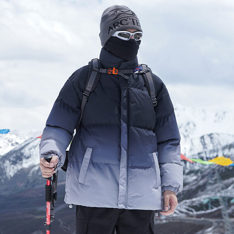 Herren Steppjacke Isoliert Wasserdicht mit Kragen und Reißverschluss