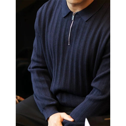 Herren Strickpullover Kragen Reißverschluss Modern
