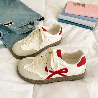 Damen Sneaker Schleifen Design atmungsaktiv Mode - BerlinGlamour