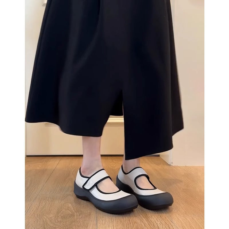 Ballerinas Damen Bequem Verstellbarer Riemen Komfortsohle