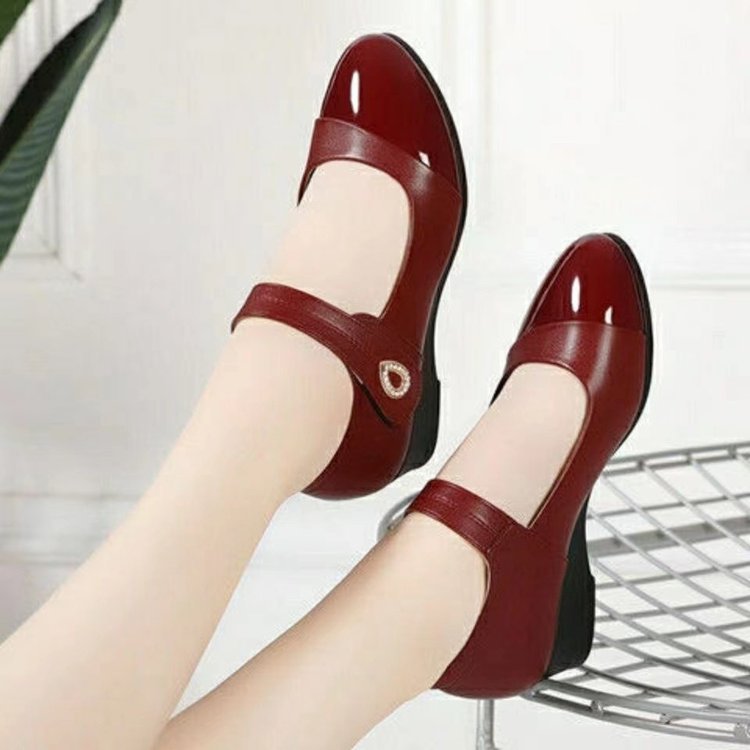 Damen Ballerinas Elegante Schuhspitze Mit Riemen