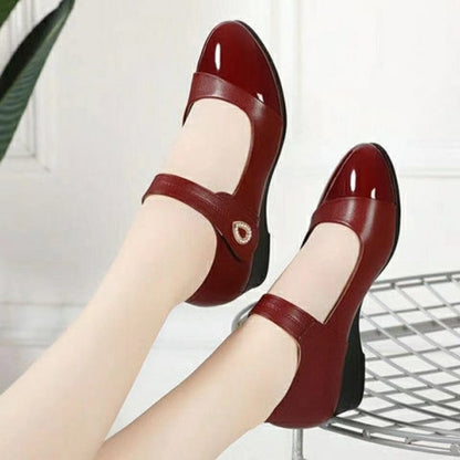 Damen Ballerinas Elegante Schuhspitze Mit Riemen