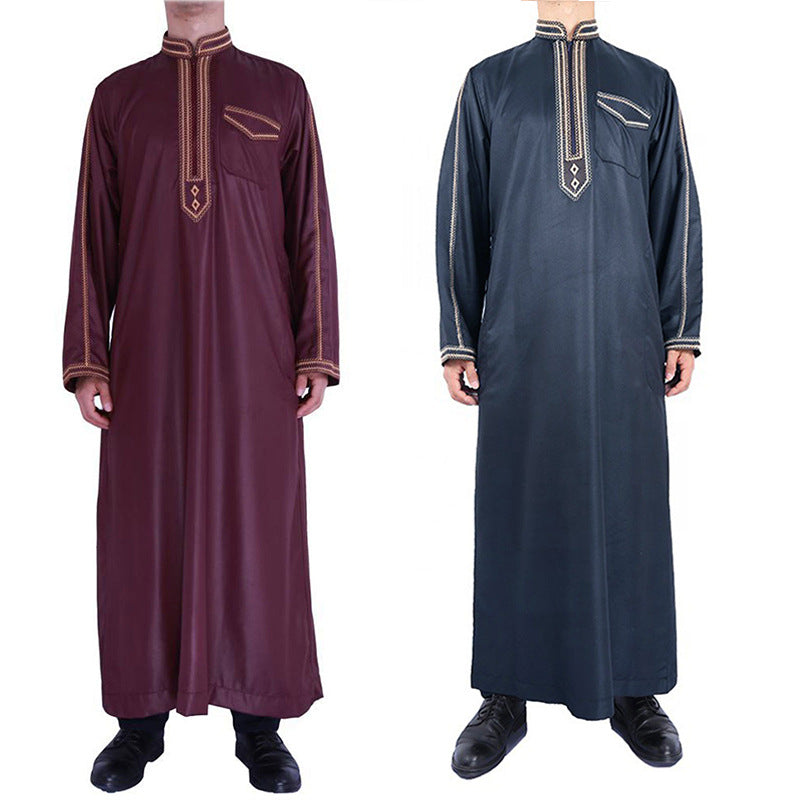 Herren Langmantel Elegant mit Stickerei und Knöpfen - BerlinGlamour