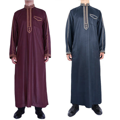 Herren Langmantel Elegant mit Stickerei und Knöpfen - BerlinGlamour