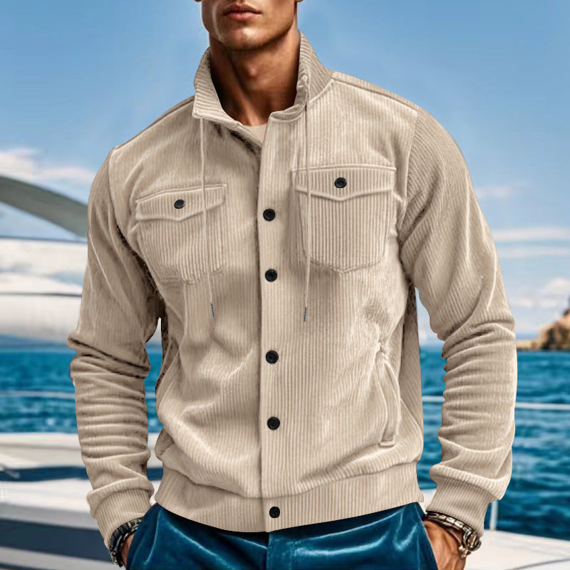 Herren Fleecejacke Warm mit Brusttaschen Reißverschluss