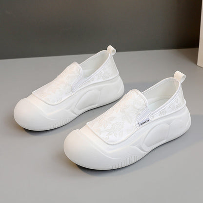 Damen Sneaker Slip-On Bequem Floralmuster Rutschfest