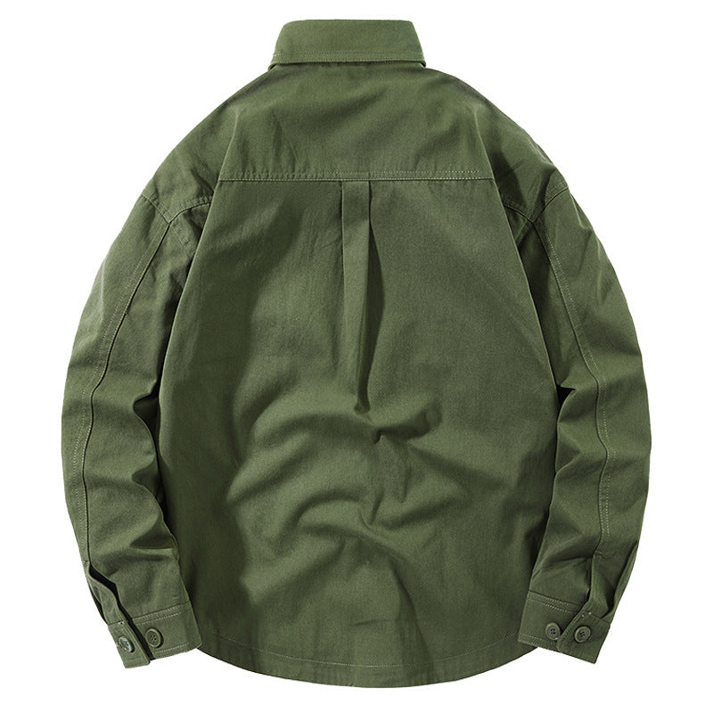 Herren Utility-Jacke Lässig mit Taschen Klassisch Schwarz