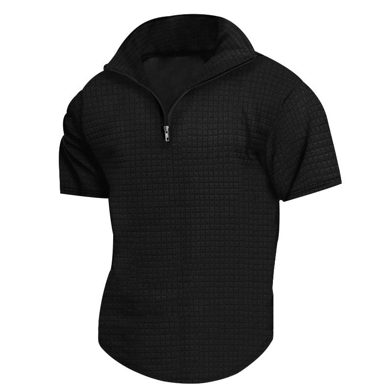 Herren Kurzarmjacke Reißverschluss Modern Schnitt