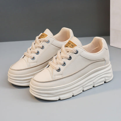 Damen Sneaker Hoch Platform Elegante Schnürung Robust