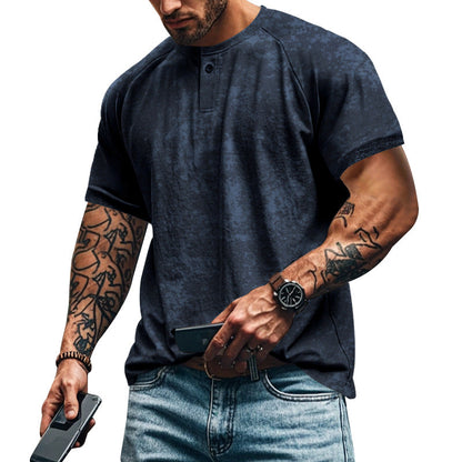 Herren Kurzarm T-Shirt lässig Casual mit Struktur