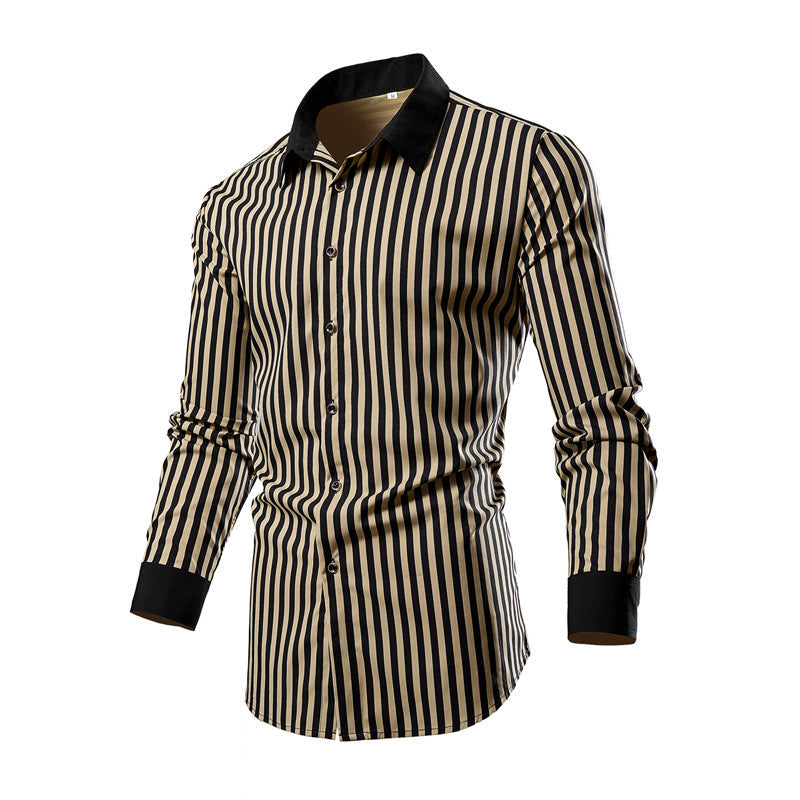 Herren Langarmhemd Streifenmuster Modern Berlin Style