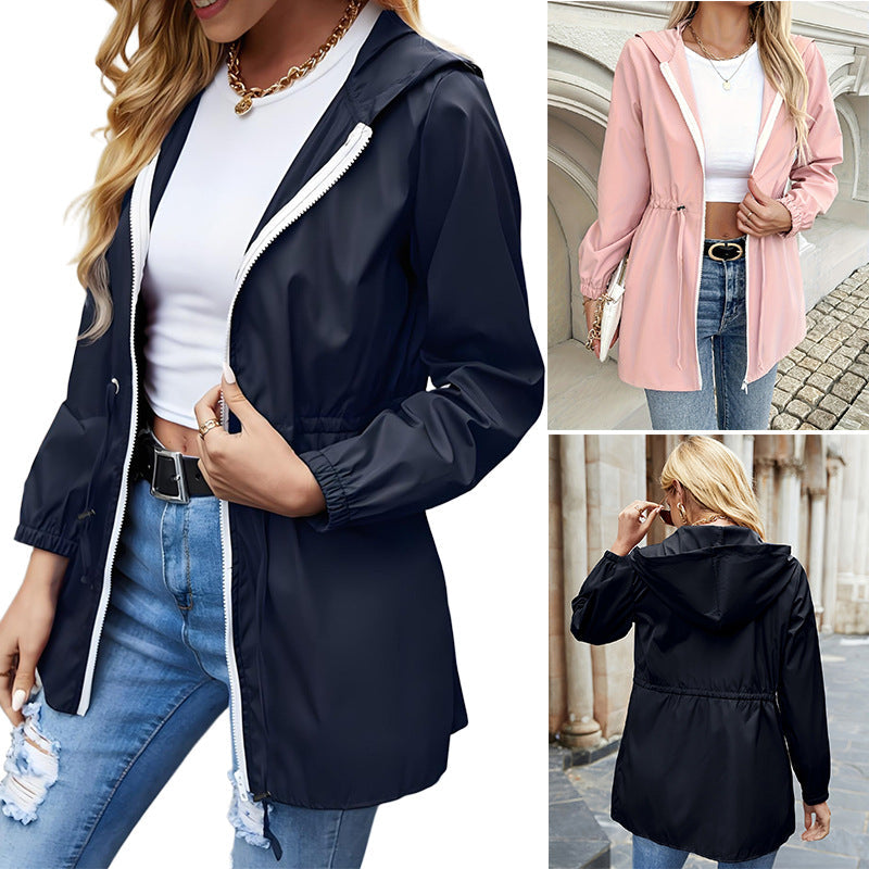 Damen Übergangsjacke Leicht Verstellbar Modern - BerlinGlamour