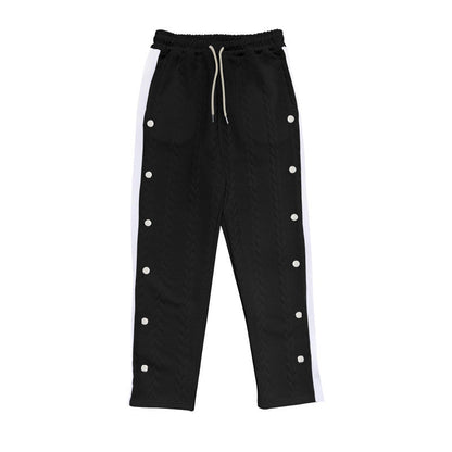 Herren Chino Hose Sportlich Elastisch Mit Druckknöpfen