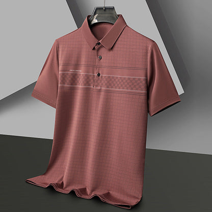 Herren Poloshirt Atmungsaktiv Piqué Kontraststreifen Modern