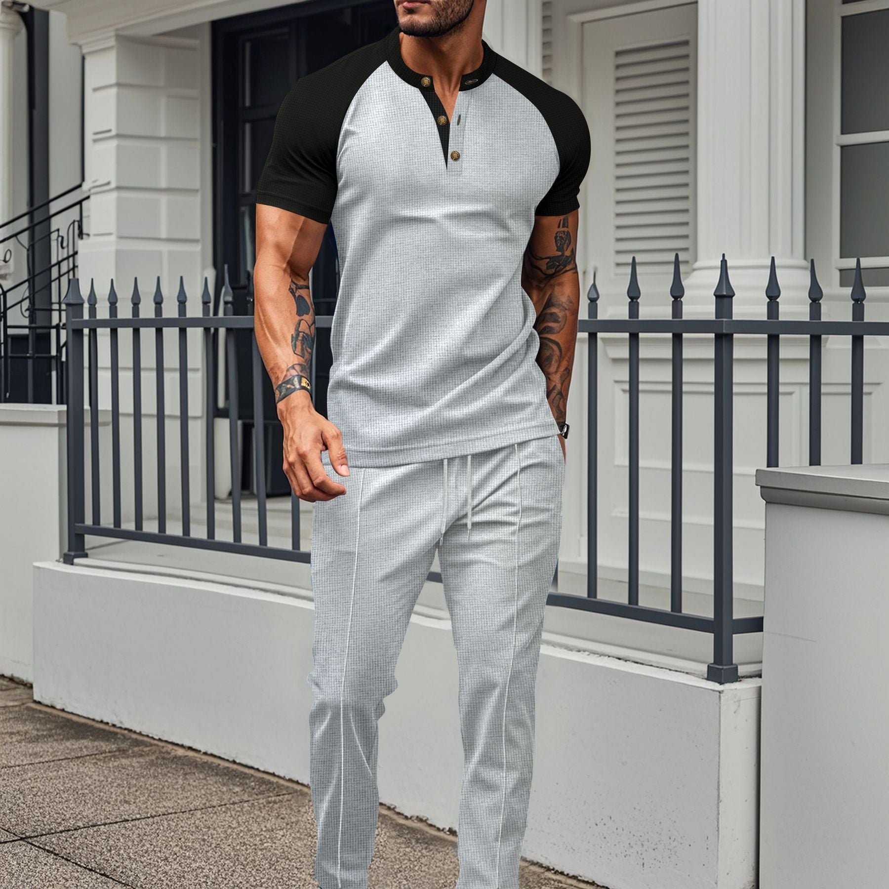 Herren Sportoberteil Moderner Kragen Leichter Stil - BerlinGlamour