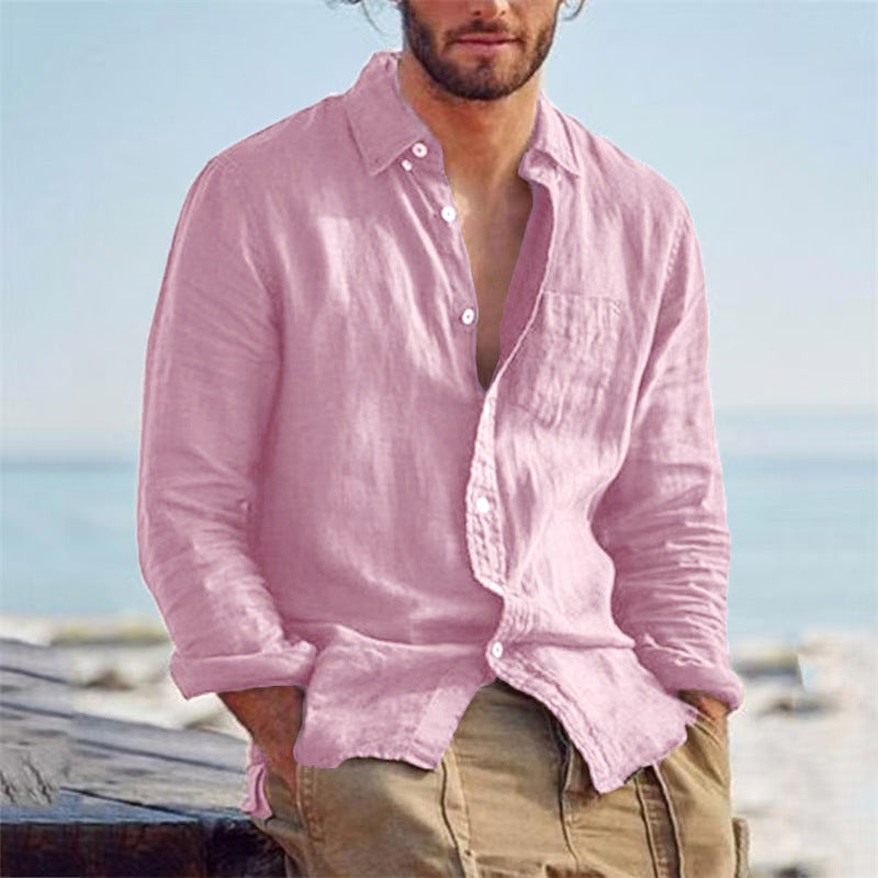 Leinenhemd Herren Leicht Sommerweiß Elegantes Design