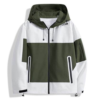 Herren Funktionsjacke atmungsaktiv verstellbare Kapuze Waterproof