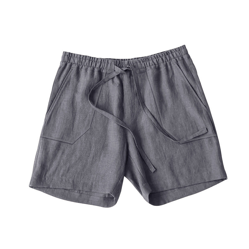 Herren Leinen Shorts Bequem Elastisch Sommer