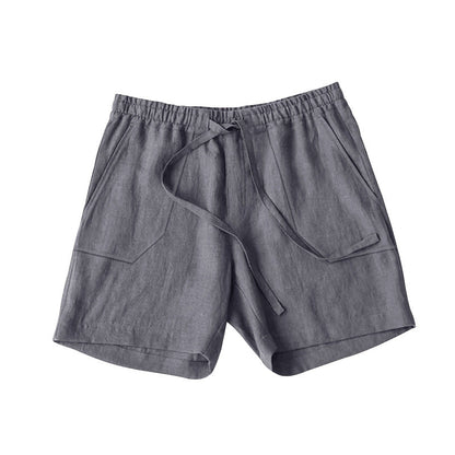 Herren Leinen Shorts Bequem Elastisch Sommer