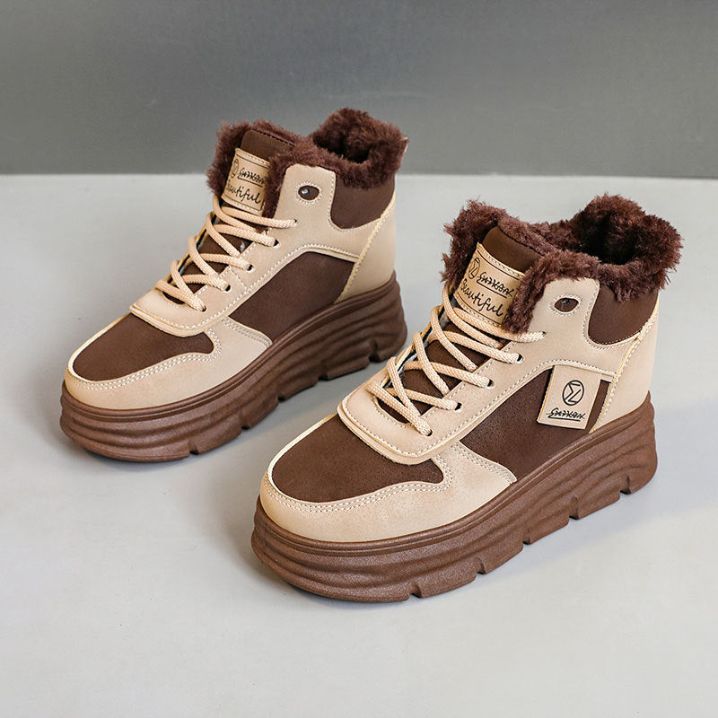Damen Sneaker High-Top Kuschelig Sportlich Frauen Schuhe