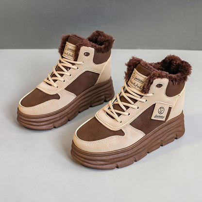 Damen Sneaker High-Top Kuschelig Sportlich Frauen Schuhe
