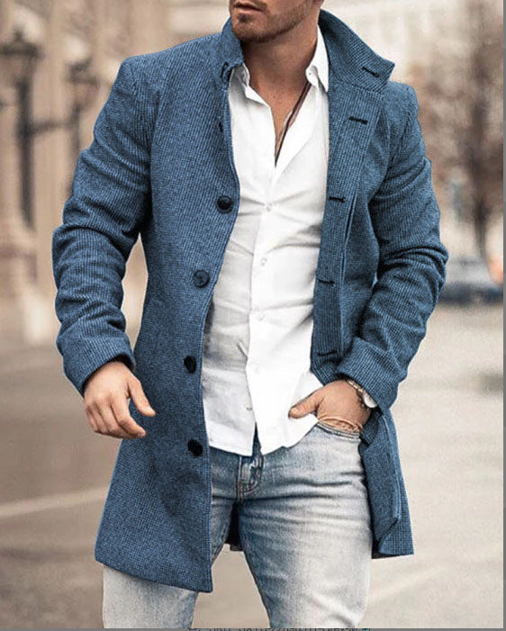Herren Wollmantel Karo Modern Tailliert