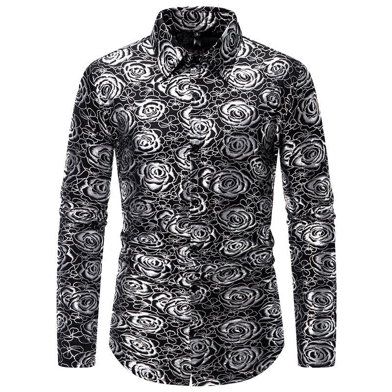 Herren Langarmhemd Floral Modern Gold-Design