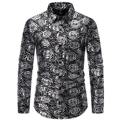 Herren Langarmhemd Floral Modern Gold-Design