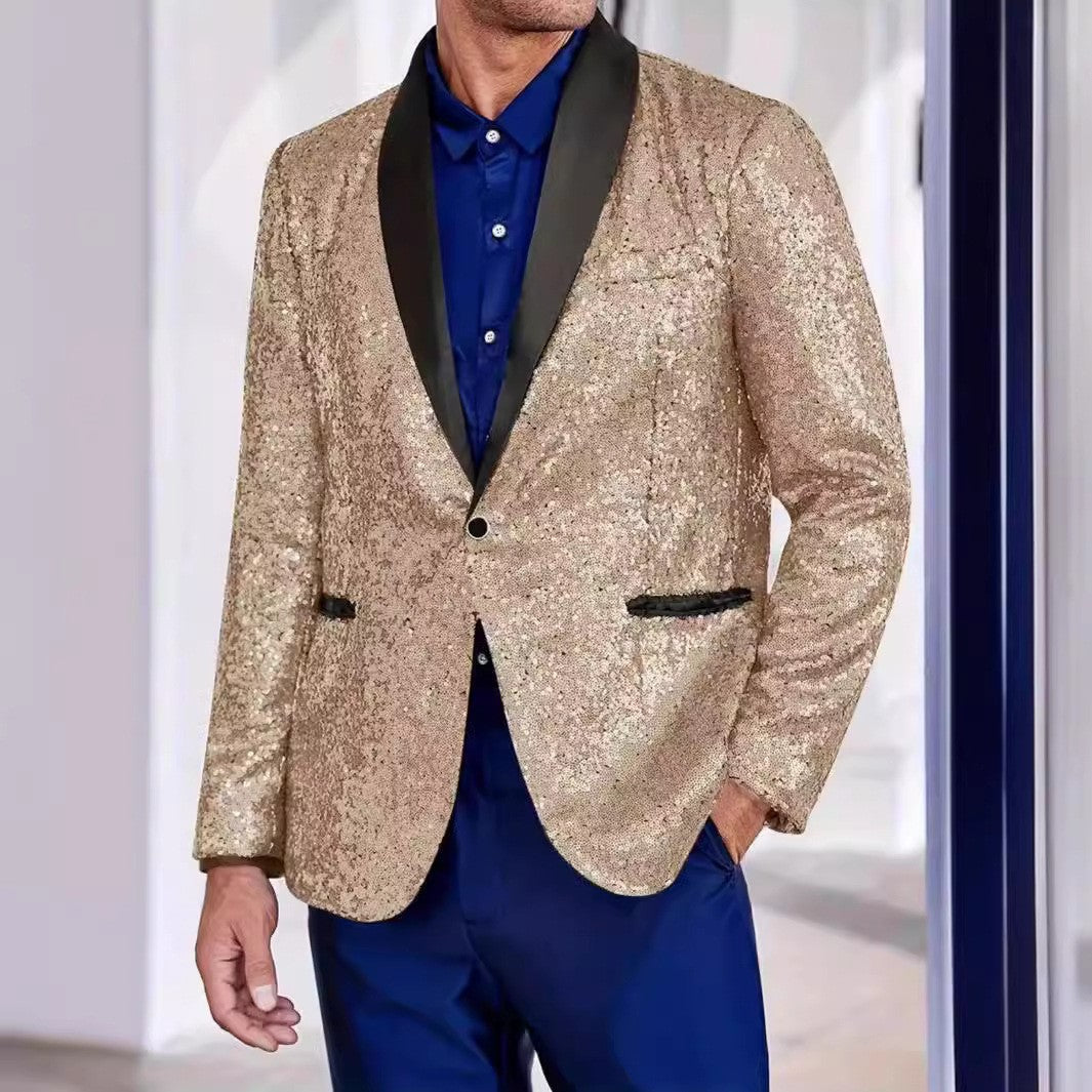 Herren Pailletten Blazer Seidenjacke Glamour - BerlinGlamour
